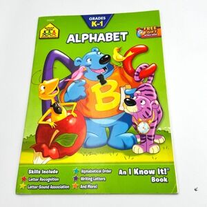 School Zone Alphabet Workbook Grades K-1 Kids Educational Activity Book